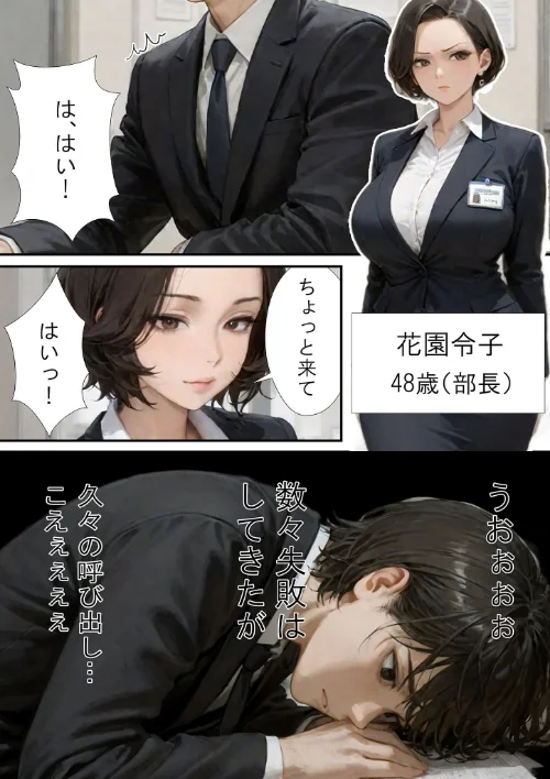 {エロ漫画}仕事で失敗ばかりの俺が人妻上司(48)と残業したら濡れ濡れセックス始まった話 モザイク版/制作:ラブ熟 あいラビ/ 試し読みサンプル 4ページ目
