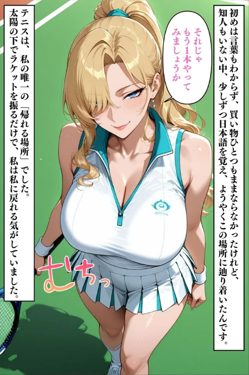 {エロ漫画}人妻ですが雌でした〜イきたくないのに醜顔アクメ テニスコーチが醜態晒した日〜 モザイク版/制作：Uスタス あいラビ/ 試し読みサンプル 6ページ目